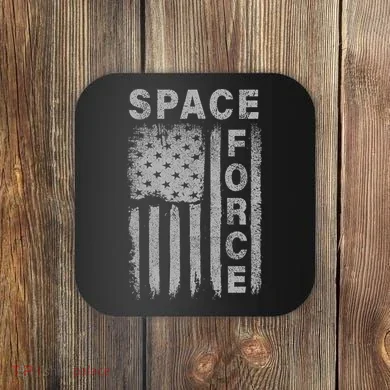 Space Force Grunge Flag Coaster