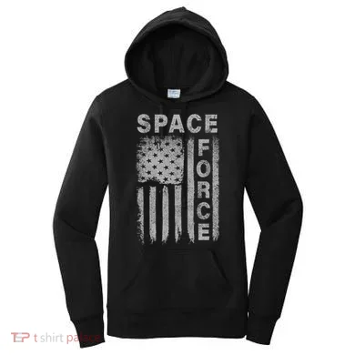 Space Force Grunge Flag Women's Hoodie