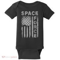 Space Force Grunge Flag Baby Bodysuit thumb 0