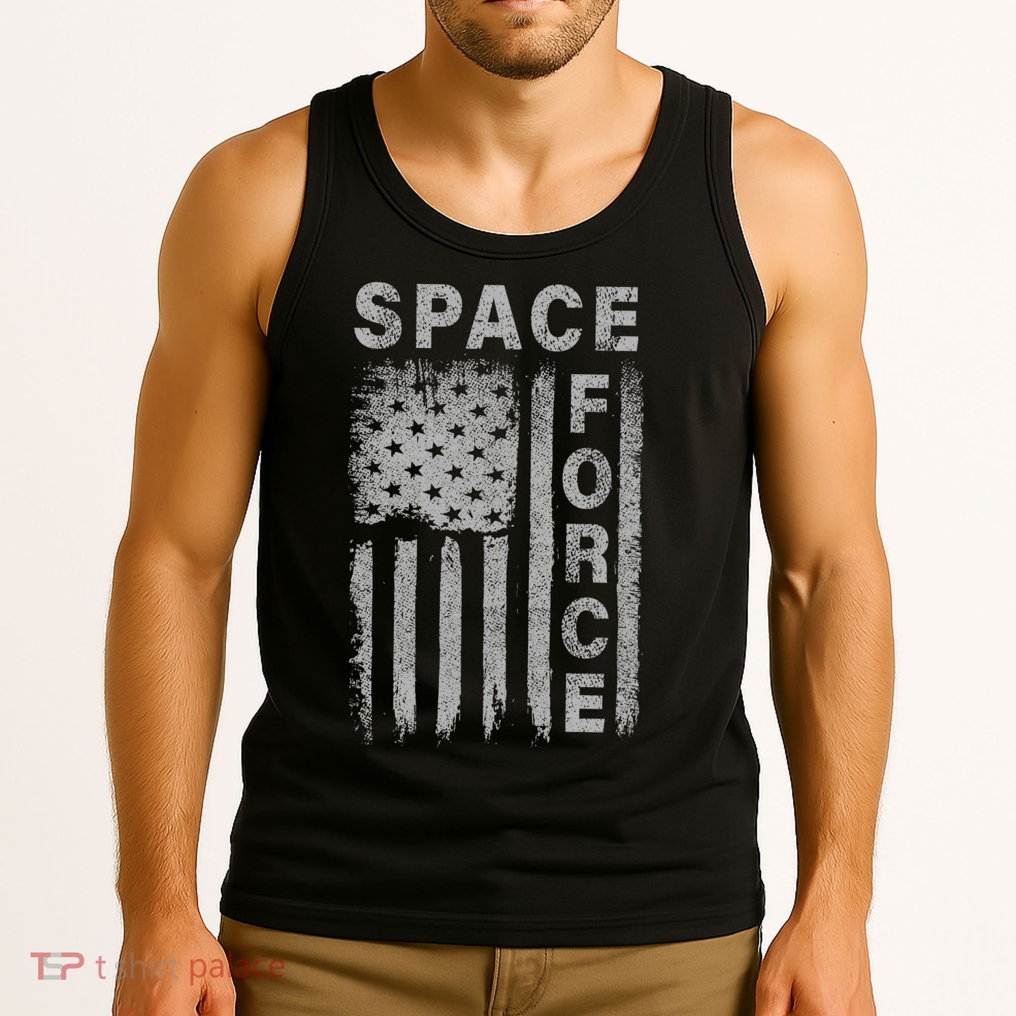 Space Force Grunge Flag Tank Top