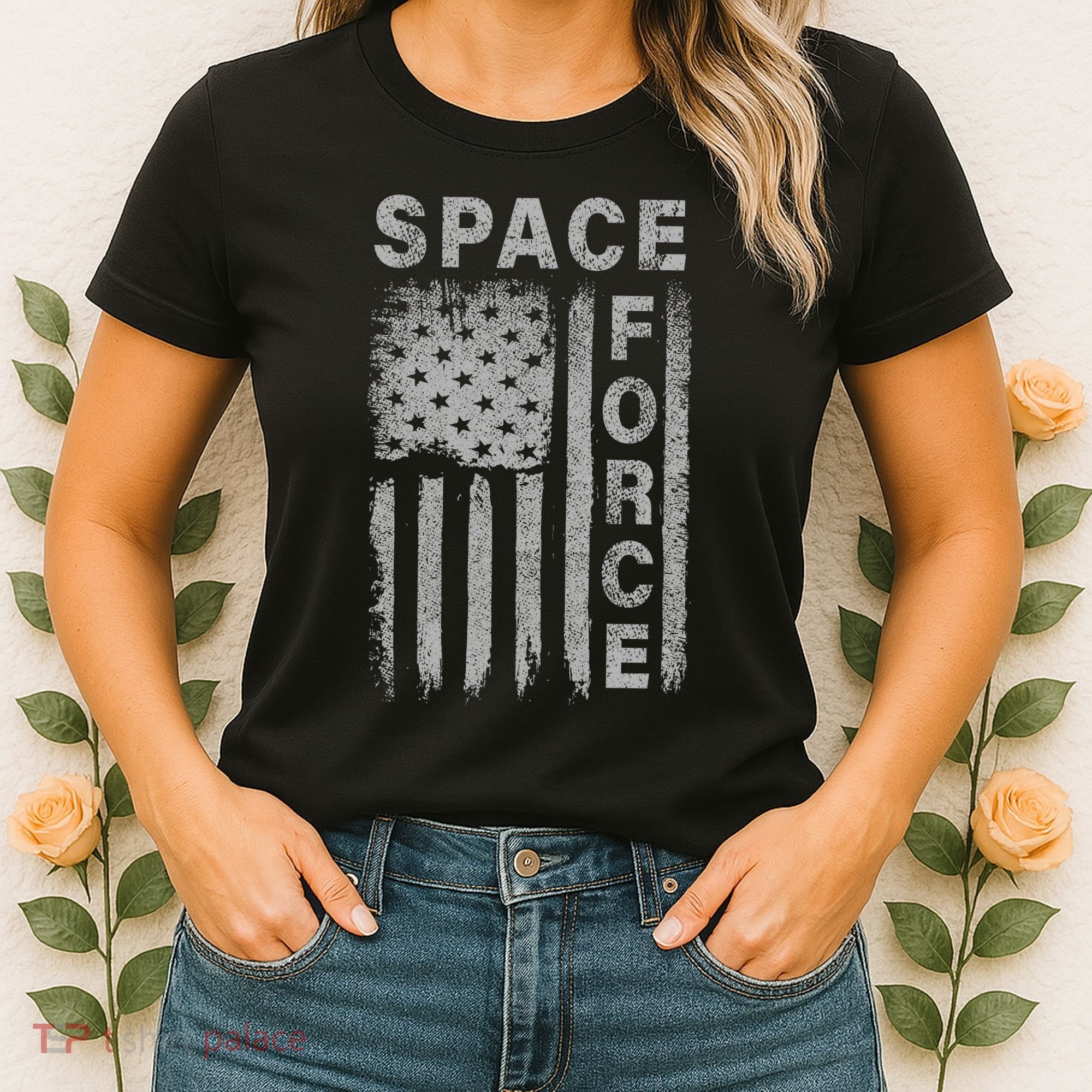 Space Force Grunge Flag Women's T-Shirt