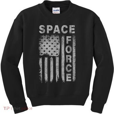 Space Force Grunge Flag Kids Sweatshirt
