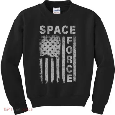 Space Force Grunge Flag Kids Sweatshirt