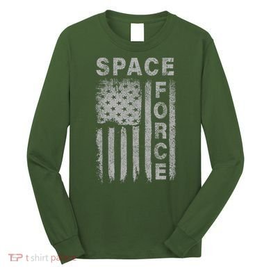 Space Force Grunge Flag Long Sleeve Shirt