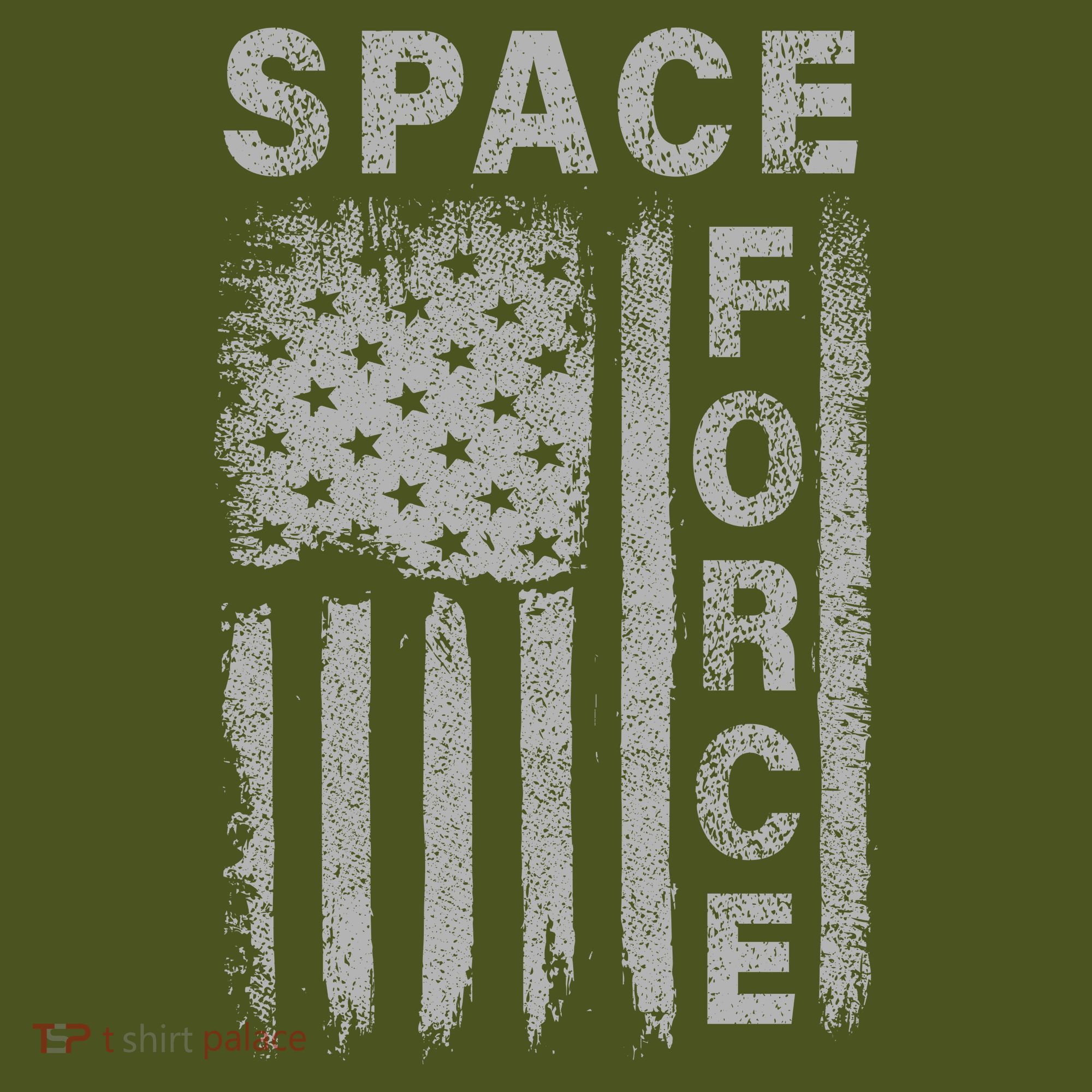 Space Force Grunge Flag Long Sleeve Shirt