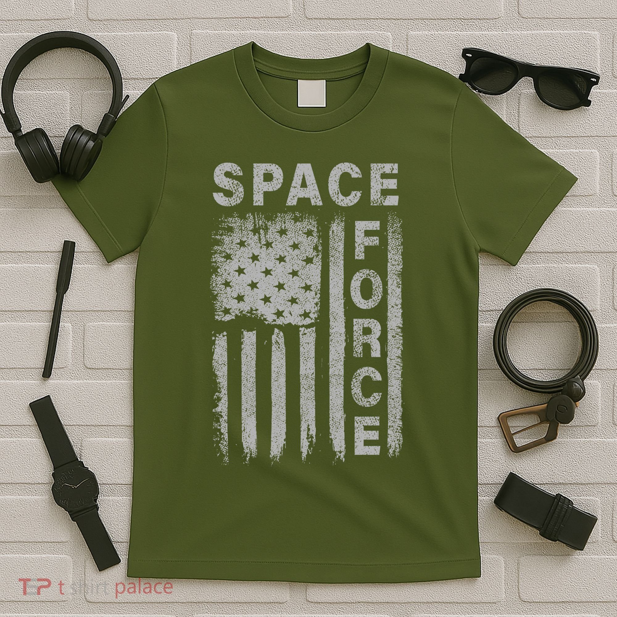 Space Force Grunge Flag T-Shirt