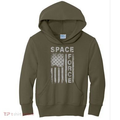 Space Force Grunge Flag Kids Hoodie