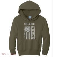 Space Force Grunge Flag Kids Hoodie thumb 0