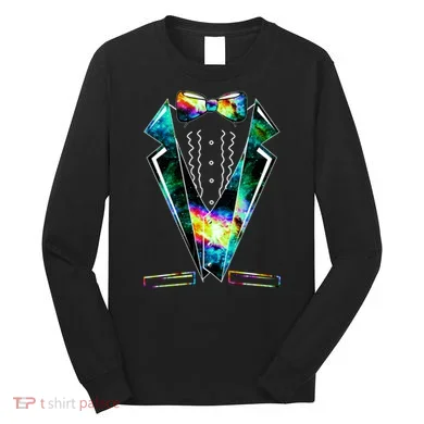Space Galaxy Tuxedo Long Sleeve Shirt