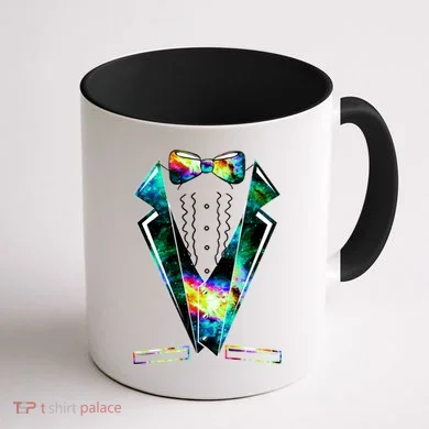 Space Galaxy Tuxedo Coffee Mug back