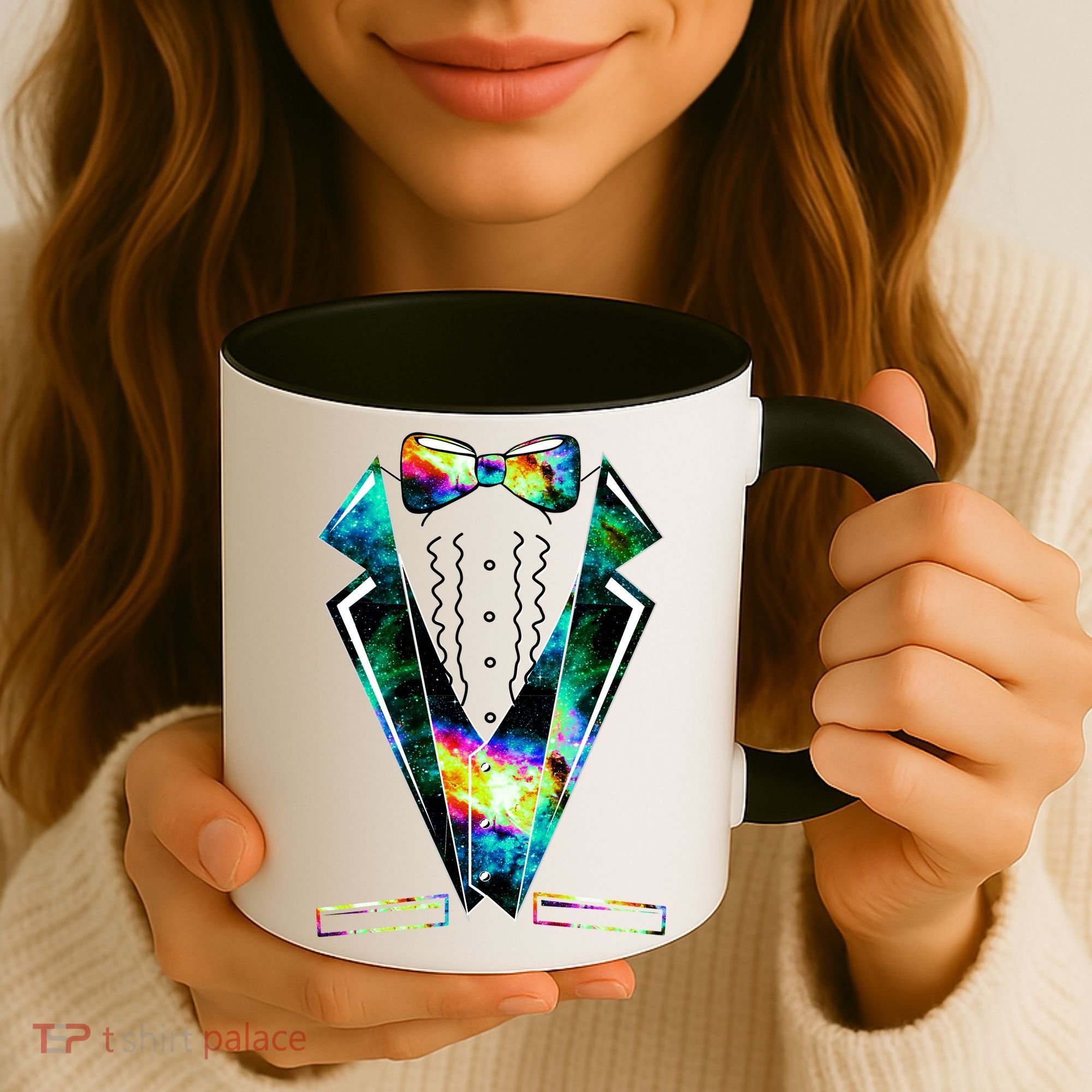 Space Galaxy Tuxedo Coffee Mug
