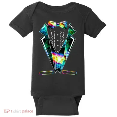 Space Galaxy Tuxedo Baby Bodysuit