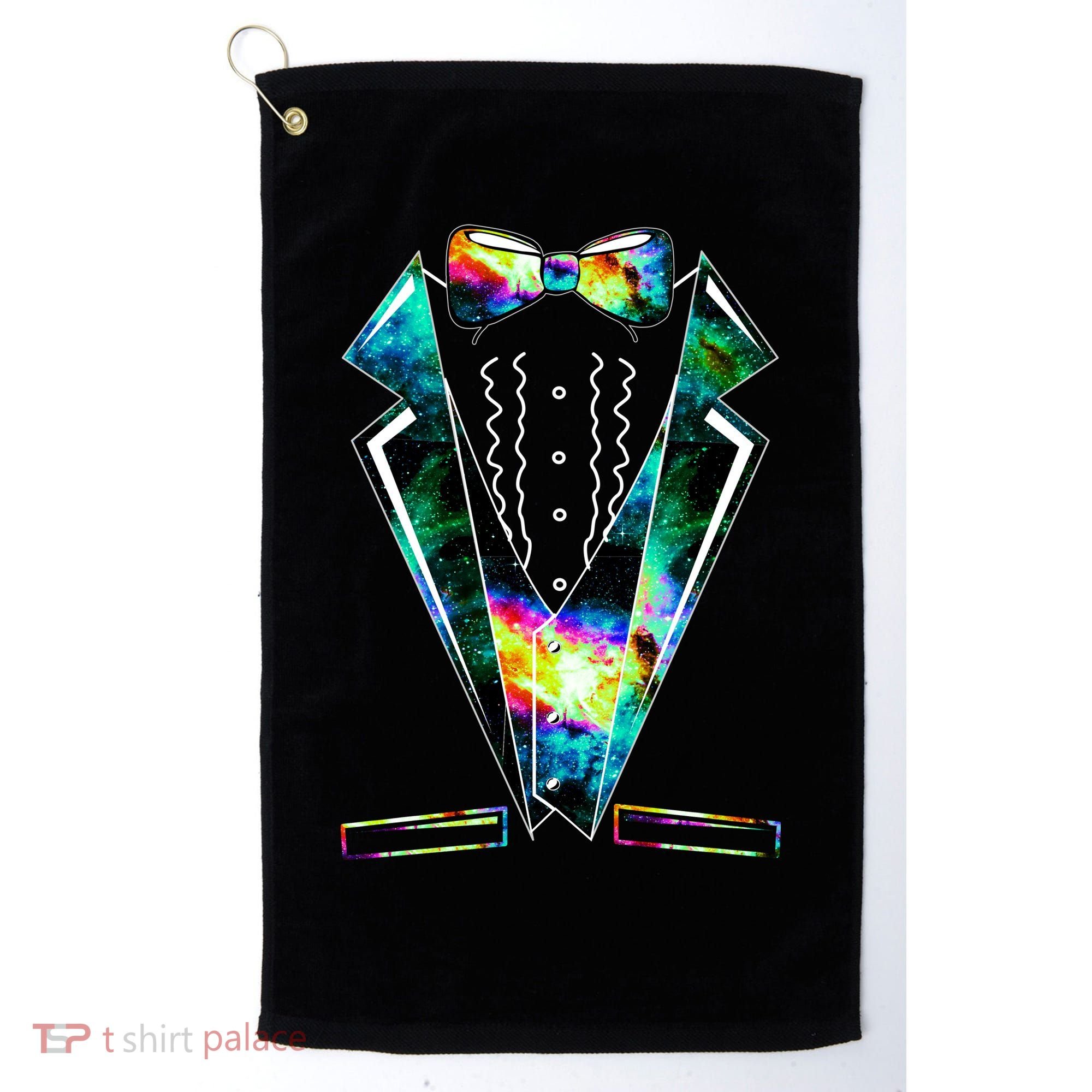 Space Galaxy Tuxedo Golf Towel
