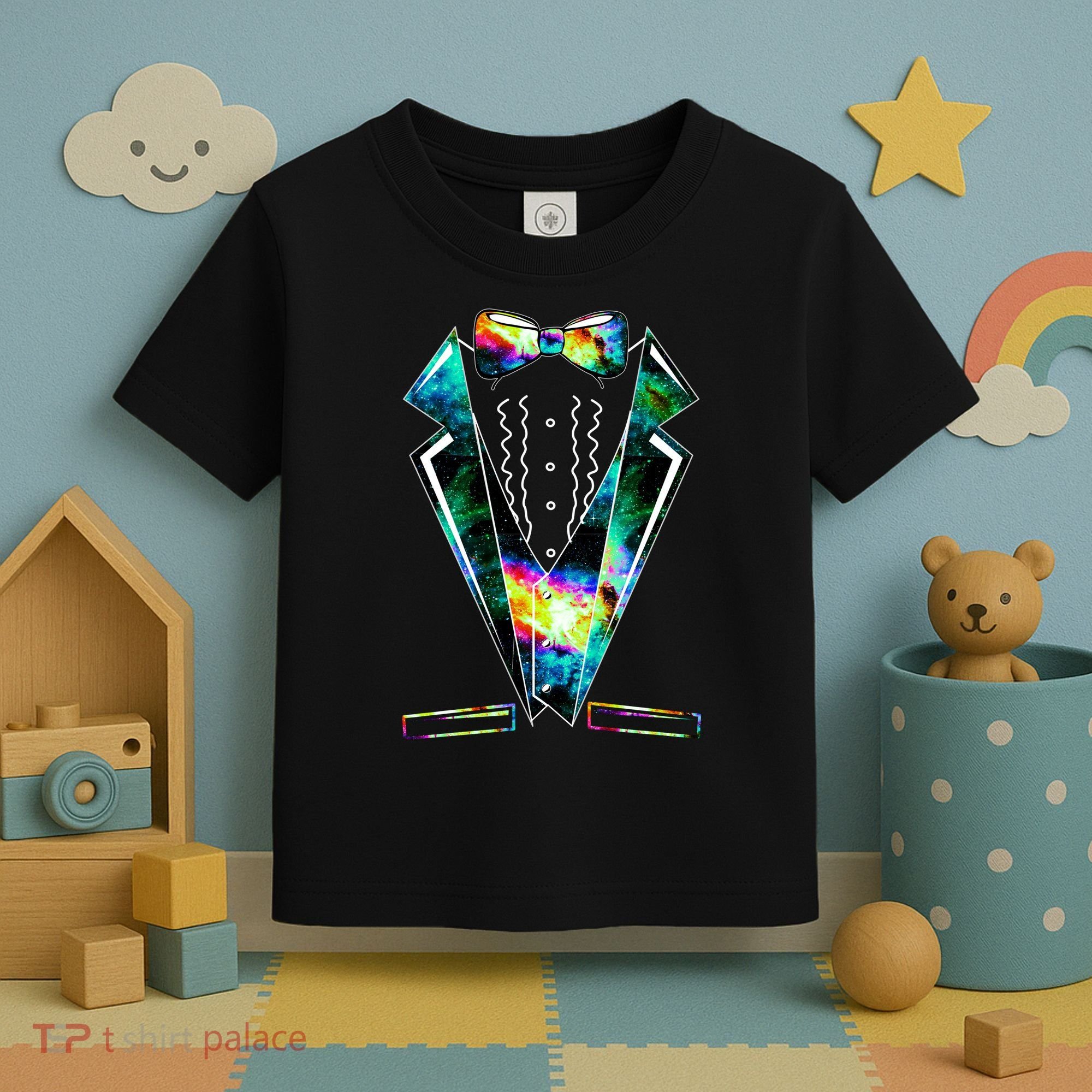 Space Galaxy Tuxedo Toddler T-Shirt