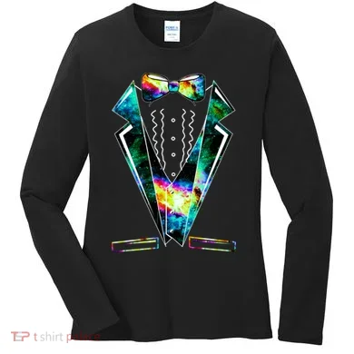 Space Galaxy Tuxedo Women's Long Sleeve Shirt