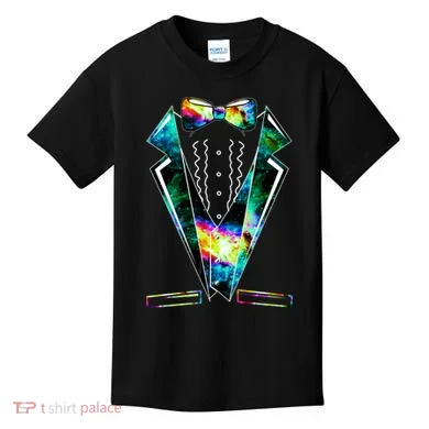 Space Galaxy Tuxedo Kids T-Shirt