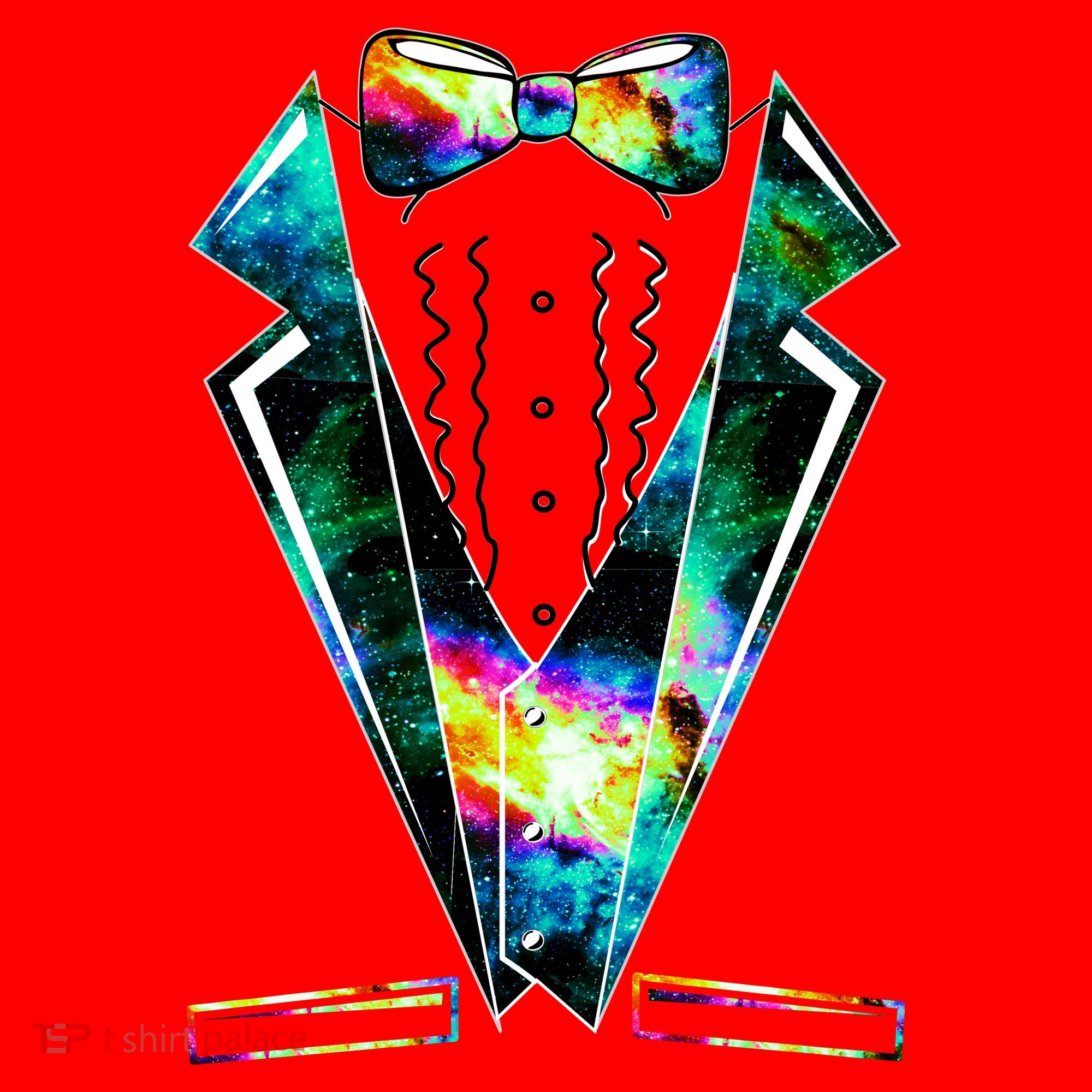 Space Galaxy Tuxedo Santa Hat