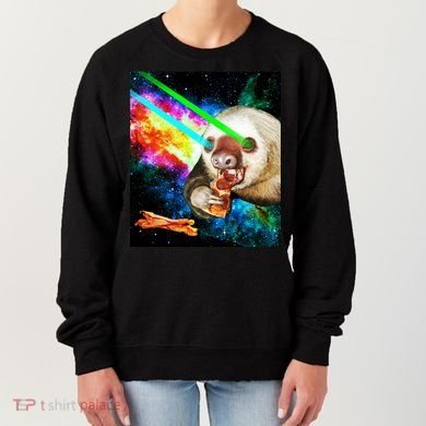 Space Hunger Dinner In Space Sloth Laser Pizza Women's Sweatshirt