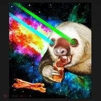 Space Hunger Dinner In Space Sloth Laser Pizza Hoodie thumb 2