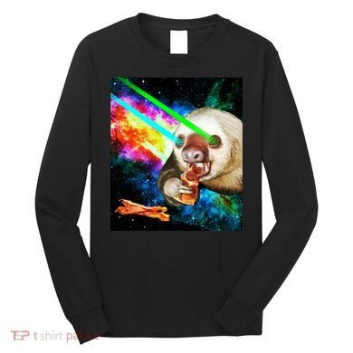 Space Hunger Dinner In Space Sloth Laser Pizza Long Sleeve Shirt