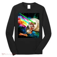 Space Hunger Dinner In Space Sloth Laser Pizza Long Sleeve Shirt thumb 0