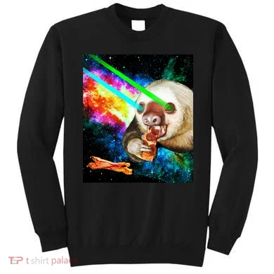 Space Hunger Dinner In Space Sloth Laser Pizza Sweatshirt