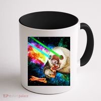 Space Hunger Dinner In Space Sloth Laser Pizza Coffee Mug thumb 1