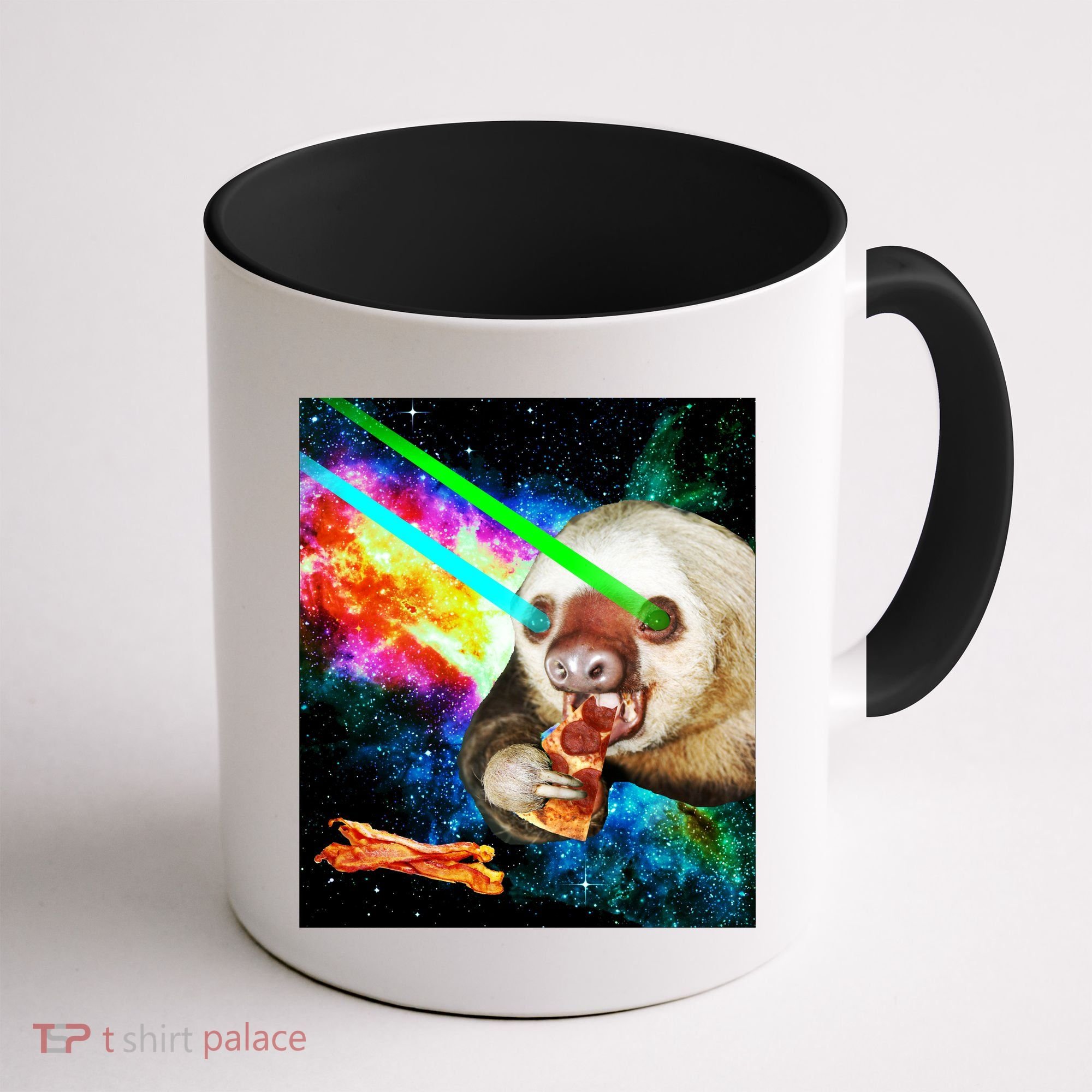 Space Hunger Dinner In Space Sloth Laser Pizza Coffee Mug