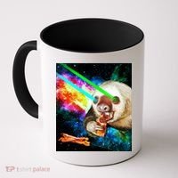 Space Hunger Dinner In Space Sloth Laser Pizza Coffee Mug thumb 0
