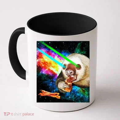 Space Hunger Dinner In Space Sloth Laser Pizza Coffee Mug