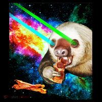 Space Hunger Dinner In Space Sloth Laser Pizza Coffee Mug thumb 5