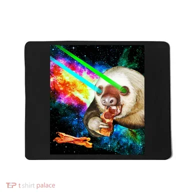 Space Hunger Dinner In Space Sloth Laser Pizza Mousepad