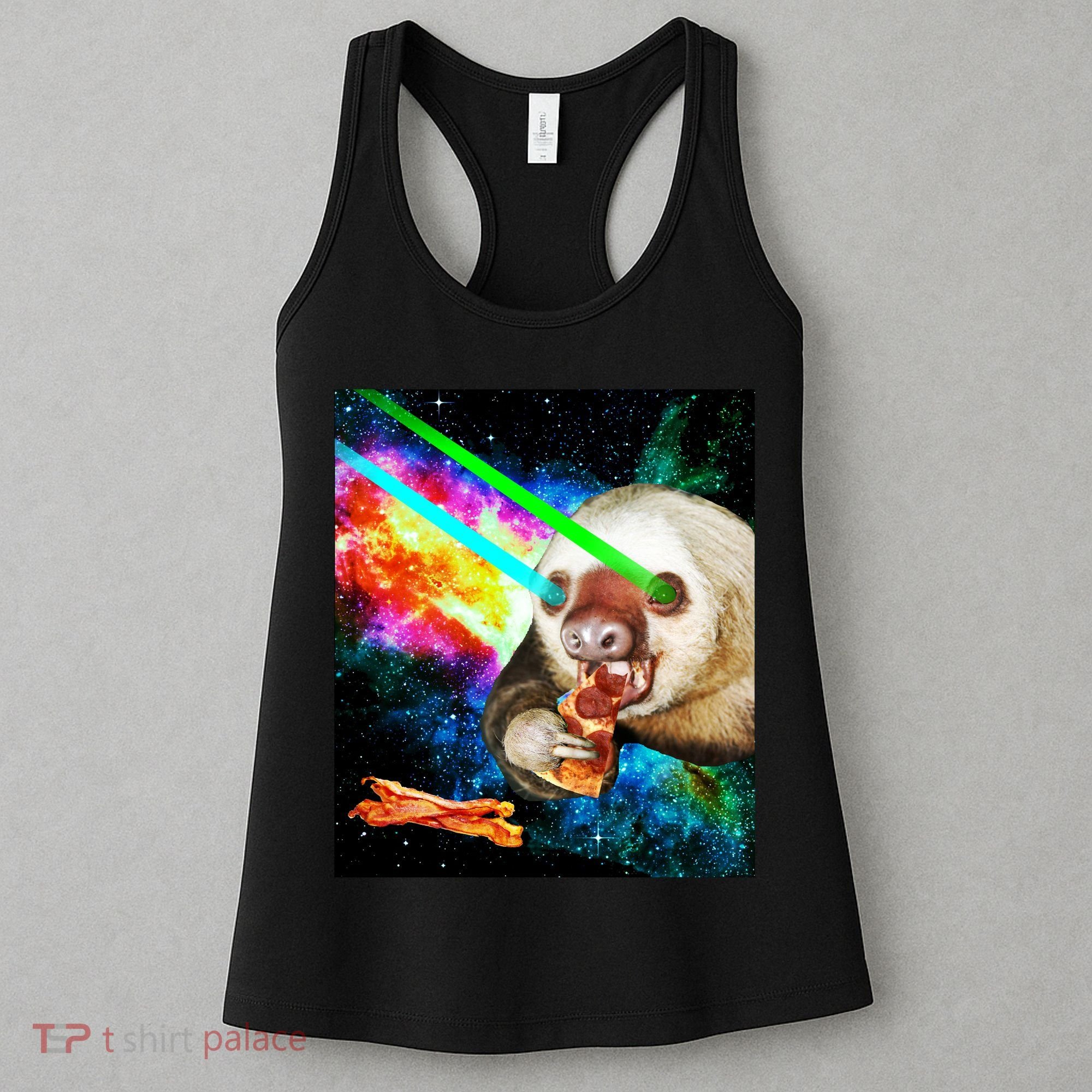 Space Hunger Dinner In Space Sloth Laser Pizza Women's Tank Top
