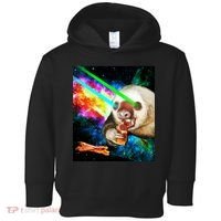 Space Hunger Dinner In Space Sloth Laser Pizza Toddler Hoodie thumb 0
