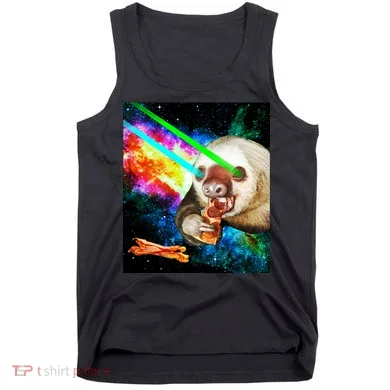 Space Hunger Dinner In Space Sloth Laser Pizza Tank Top