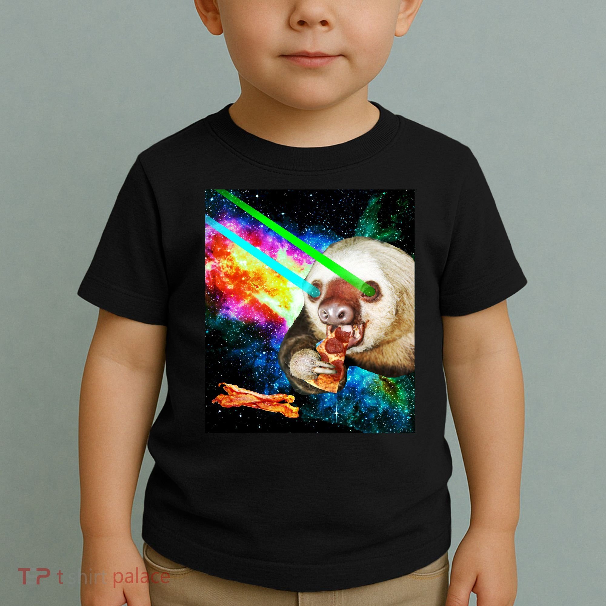 Space Hunger Dinner In Space Sloth Laser Pizza Toddler T-Shirt