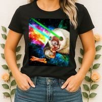Space Hunger Dinner In Space Sloth Laser Pizza Women's T-Shirt thumb 2