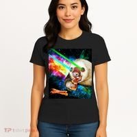 Space Hunger Dinner In Space Sloth Laser Pizza Women's T-Shirt thumb 4