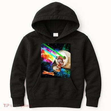 Space Hunger Dinner In Space Sloth Laser Pizza Kids Hoodie