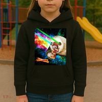Space Hunger Dinner In Space Sloth Laser Pizza Kids Hoodie thumb 3