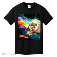 Space Hunger Dinner In Space Sloth Laser Pizza Kids T-Shirt thumb 0