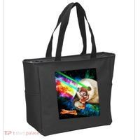 Space Hunger Dinner In Space Sloth Laser Pizza Tote Bag thumb 2