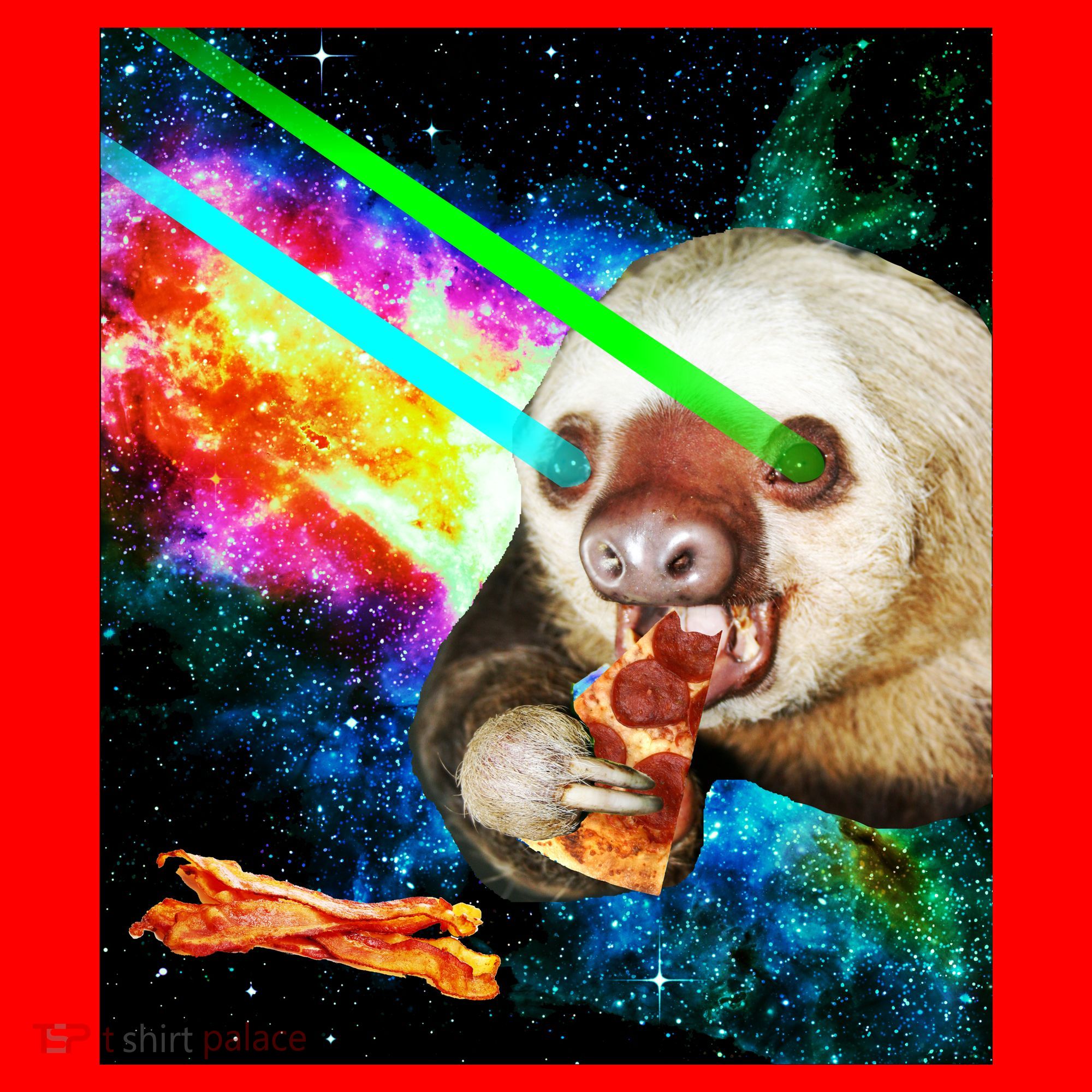 Space Hunger Dinner In Space Sloth Laser Pizza Santa Hat
