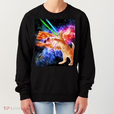 Space Hunger Flying Cat Pizza Bacon1 Women's Sweatshirt