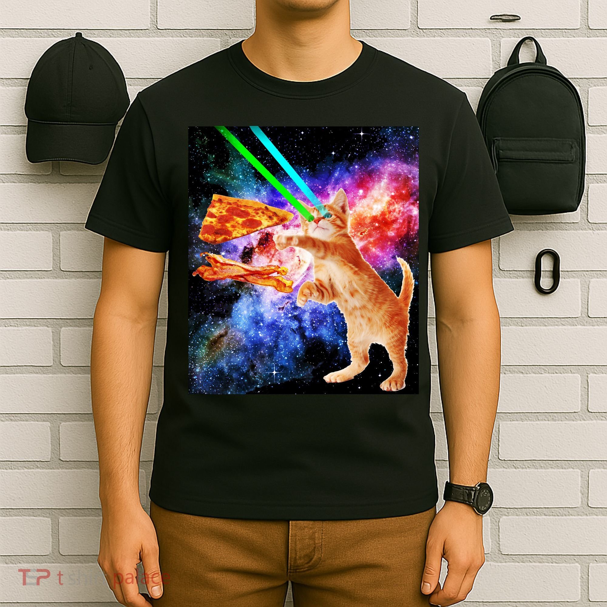 Space Hunger Flying Cat Pizza Bacon1 T-Shirt