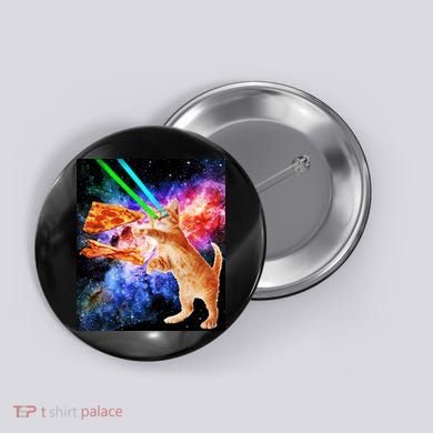 Space Hunger Flying Cat Pizza Bacon1 Button