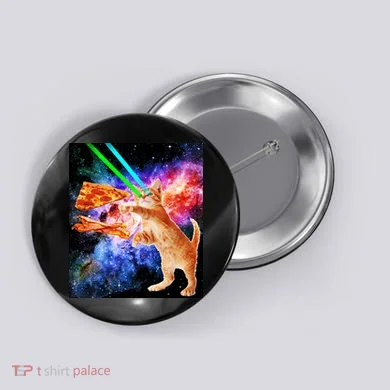 Space Hunger Flying Cat Pizza Bacon1 Button