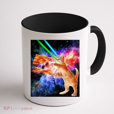 Space Hunger Flying Cat Pizza Bacon1 Coffee Mug back