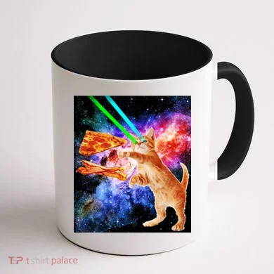 Space Hunger Flying Cat Pizza Bacon1 Coffee Mug back