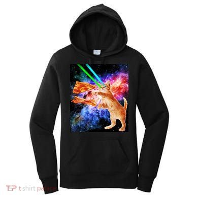 Space Hunger Flying Cat Pizza Bacon1 Women's Hoodie